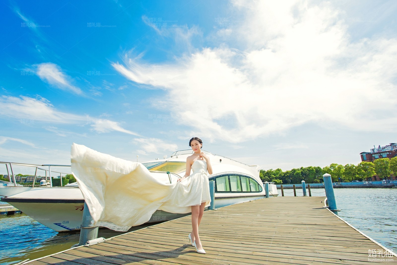 游艇婚纱照,[游艇, 湖景],上海婚纱照,婚纱照图片